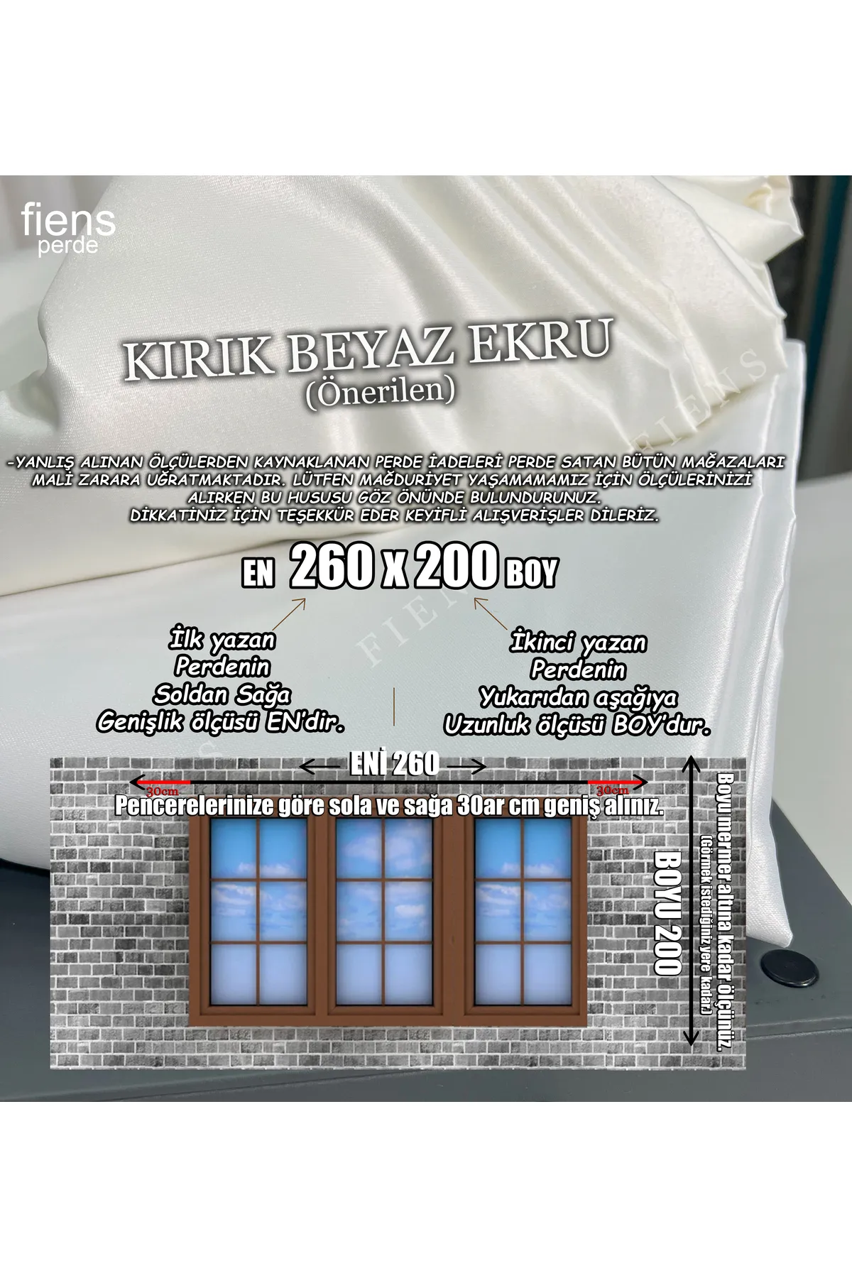 BEYAZ SATEN GÜNEŞLİK PERDE