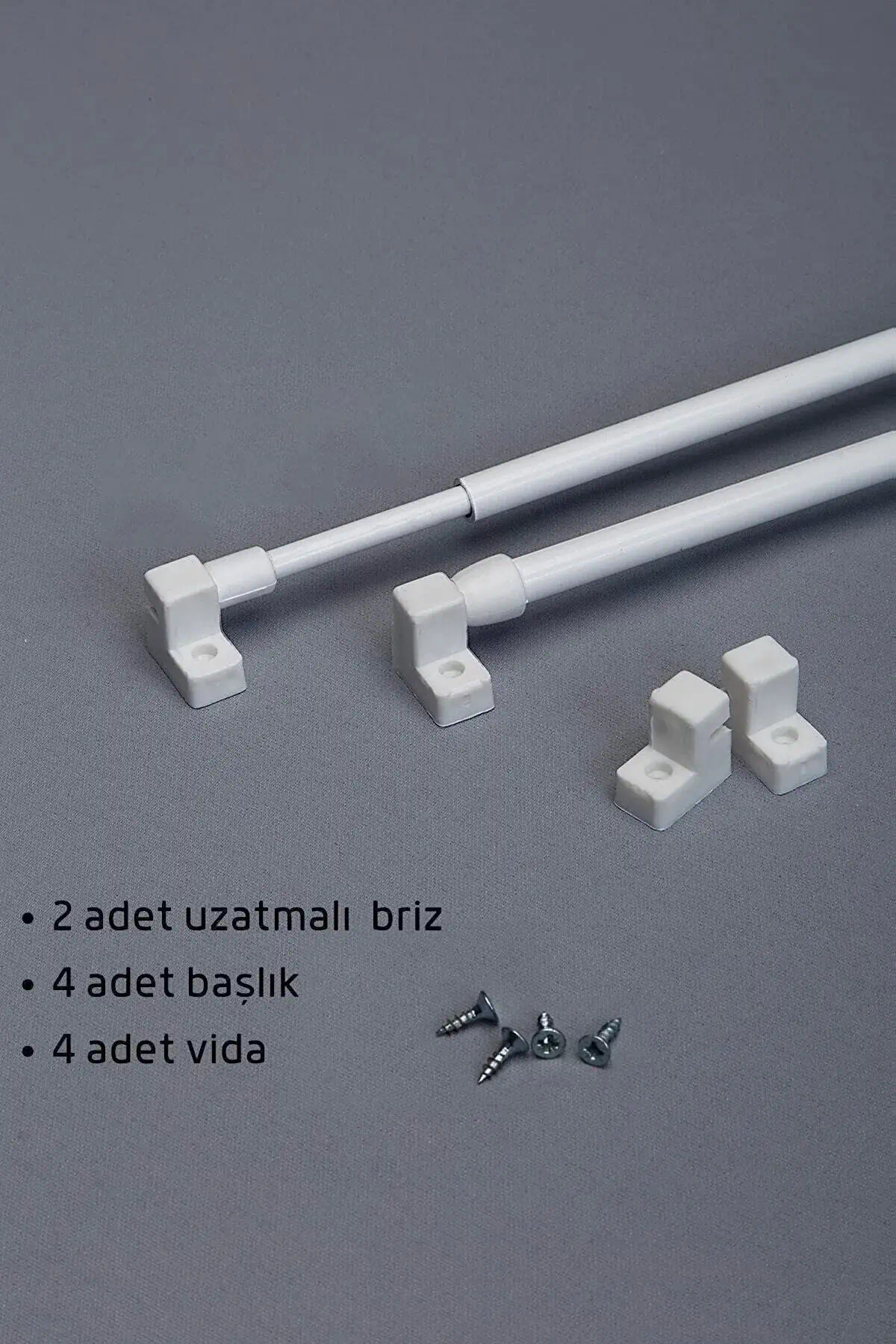 Ayarlanabilir Briz Çubuğu Seti (2 Adet) – Alüminyum Briz Çubuk Perde Borusu